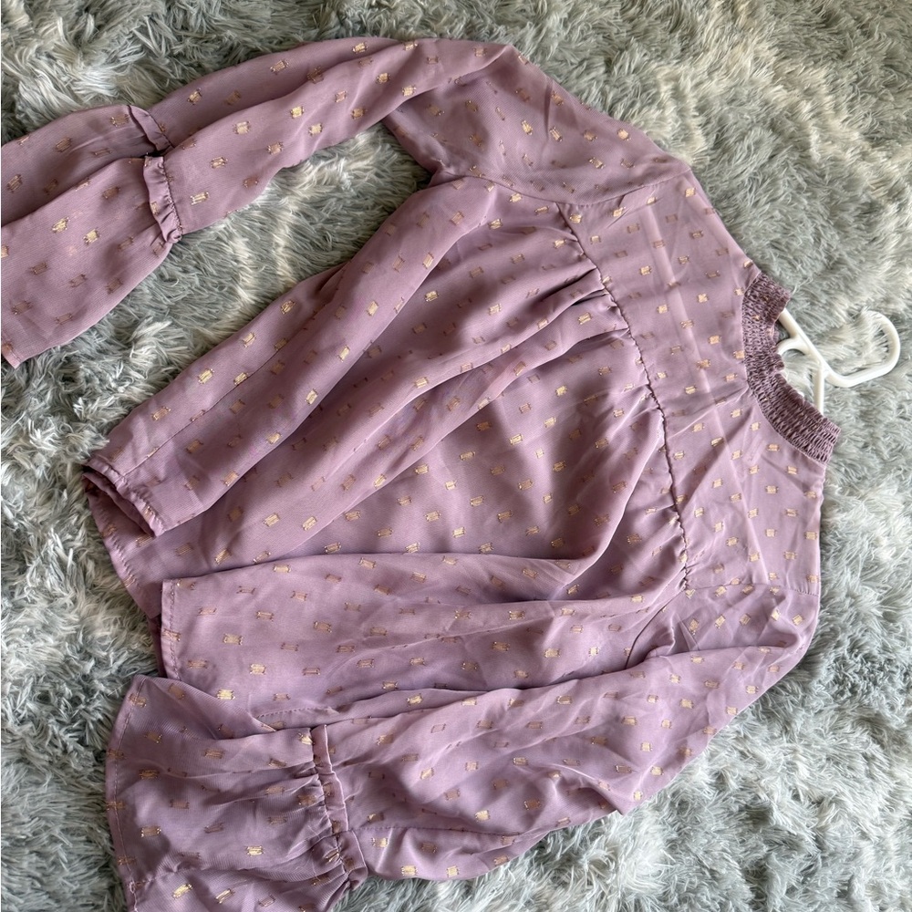 Xhilaration Purple Blouse with Gold Accents